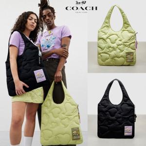 코치 CS234  여자 남자 Coachtopia 루프 퀼팅 하트 플랫 토트백