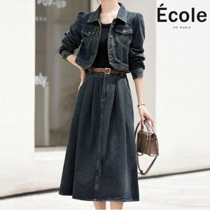 데님자켓 스커트 투피스_F39WOB006Z