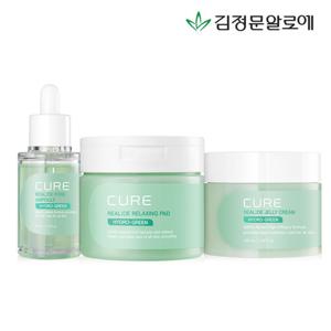 [김정문알로에] 큐어 릴렉싱 토너패드+포어앰플+젤리크림 3종세트