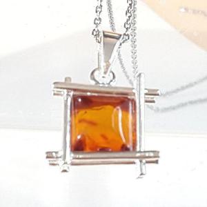 [블루케이] 호박 원석목걸이펜던트240320-05탄생석