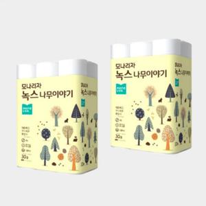 모나리자 녹스 나무이야기 데코 3겹 27m 30롤 2팩 휴지_JS