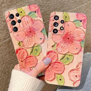 갤럭시S24 플러스 울트라 FE 럭셔리유화플라워 큐빅실리콘케이스