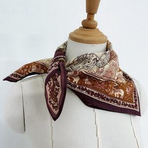 [애슬릿][애슬릿]여성 인도 미니 쁘띠 작은 정사각 목 스카프