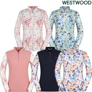 [웨스트우드]여성 여름 메쉬 꽃 프린트 긴팔 집업 티셔츠WN2WTTS356
