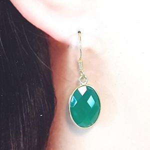 [블루케이] 비취 그린칼세도니 원석귀걸이240322-25