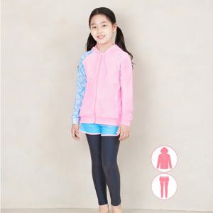 [베이직엘르]베이직엘르 여아동 후드 집업 비치반바지 워터레깅스 세트 BEG-V603P