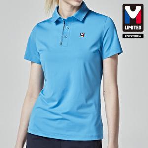 엠리밋 여성 스판 반팔 카라 티셔츠 블루 - LGTST22860