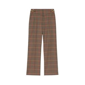 버버리 하운드투스 테일러드 체크 팬츠 다크브라운 여성 8030984