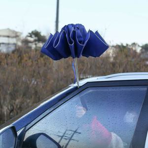 거꾸로 접는 LED 완전자동 우산 반사띠 안전우산_블루