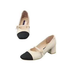 [세라] 굽 5cm 양가죽 콤비 여성 미들 구두 a24p001(주문제작)