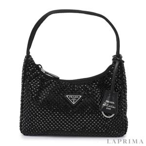 라프리마 프라다 크리스털 장식 새틴 미니백 1BC515-2AWL-F0002