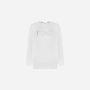 펜디 로고 플리스 맨투맨 화이트 여성 FS7248 AFLCF0ZNM