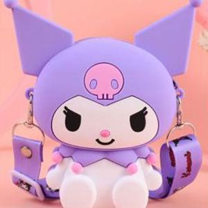 산리오 쿠로미 퍼플 S 어린이 실리콘 크로스백 가방