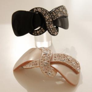 바이데이지 프랑스 리본 큐빅 빅 한머리 자동헤어핀 Bh0851