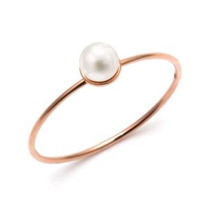 [비앤비골드] 18K 담수 진주 텐션 유닛링 / 4mm 반지 NPR21569