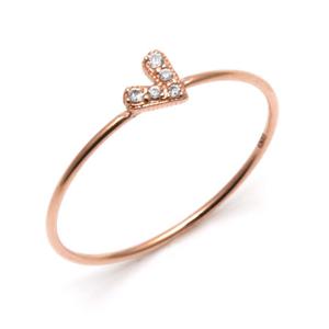 [비앤비골드] 14K 미니프롱 하트 텐션 유닛링 반지 NPR21576