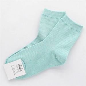 여자 중목 골지 스타일 양말 기본 삭스 민트색