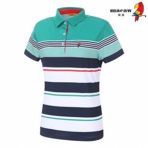 [마코] (여성)캐주얼 스트라이프 카라 반팔 티셔츠_MLW2TS72