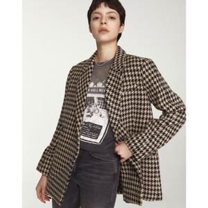 라움 여성  ANINE BING 블랙 패턴 울혼방 긴팔자켓 CWJA3F231BK