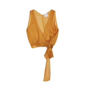 라움 여성  클리어런스FORTE FORTE 오렌지 단색 실크 민소매블라우스 CWBL3E780P2