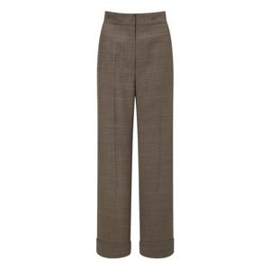 라움 여성  ERIKA CAVALLINI 브라운 체크 울혼방 롤업팬츠 CWPA2F472W2