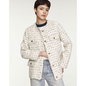 라움 여성  시즌오프ANINE BING 아이보리 올풀림장식 면혼방 트위드자켓 CWJA3F232IV