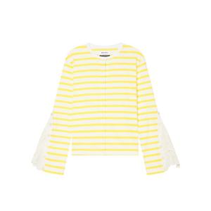 라움 여성  MUVEIL 옐로우 소재배색 면 긴팔티셔츠 CWTS3E105Y2