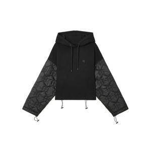 라움 여성  ANINE BING 블랙 소재배색 면 후드티셔츠 CWTS3E666BK