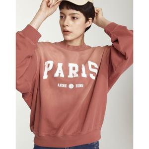 라움 여성  시즌오프LF몰단독ANINE BING 레드 프린트배색 면 긴팔티셔츠 CWTS3F236R3