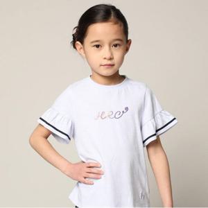 [헤지스 키즈]헤지스키즈 에센셜 여아 소매프릴 반팔 티셔츠 HSM72TR81G_BU