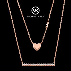 마이클 코어스 16525881 여자 14k 로즈 골드 도금 하트 목걸이