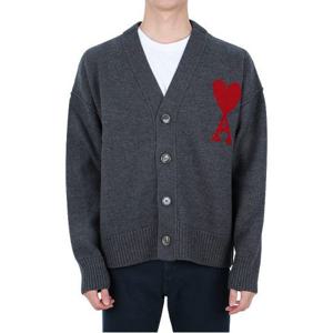 [아미] 빅하트 로고 브이넥 울 가디건 (UKC006 018 084)