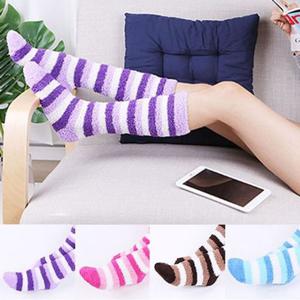 줄무늬 롱 수면양말 겨울양말 보온양말 기모양말 덧신