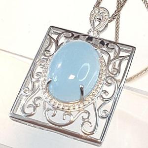 [블루케이] 아쿠아마린 원석 목걸이펜던트240403-21