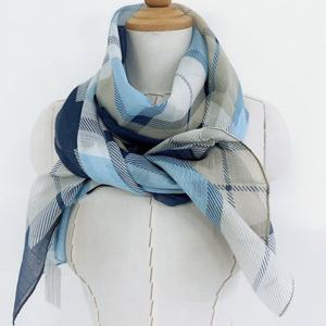 [애슬릿][애슬릿]여성 체크 인견 얇은 간절기 롱 스카프