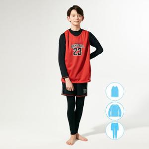 [베이직엘르]베이직엘르 남아동 매쉬 조끼 래쉬가드 워터레깅스 비치반바지 세트 BEB-V702R