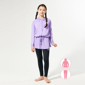[베이직엘르]베이직엘르 여아동 롱 집업 래쉬가드 워터레깅스 세트 BEG-V601P