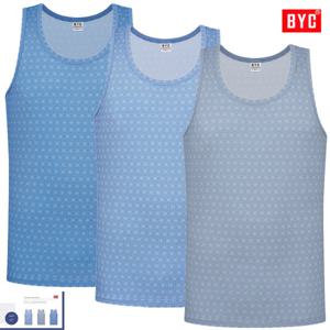 BYC스퀘어밝은패턴유색칼라민소매런닝3매입MCF2130