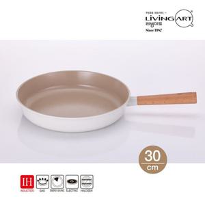 리빙아트 우드핸들 세라믹코팅 인덕션 후라이팬 30cm
