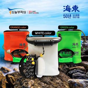 해동 사각 두레박 살림통 접이식 낚시물통 일반형 24cm