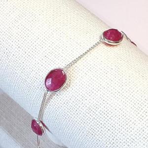 [블루케이] 러프 엔틱 루비 원석팔찌240407-08탄생석