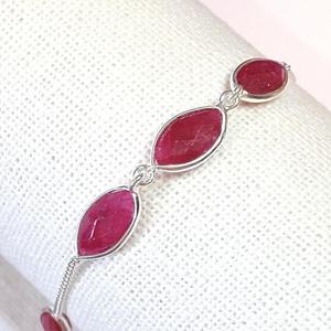 [블루케이] 러프 엔틱 루비 원석팔찌240407-09탄생석