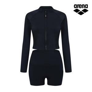 [아레나공식] 앨리스 레저 집업 래쉬가드 세트 A4BL1PS04BLK