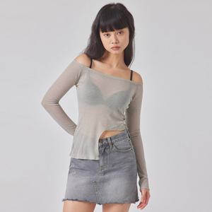 UNBALANCED WAIST OFF-SHOULDER TOP_T416TP112(AB)