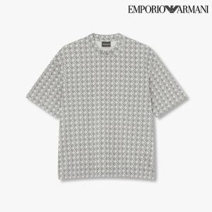 [엠포리오 아르마니]남성 이글 패턴 밴딩 헴 반팔 티셔츠(A514126077)