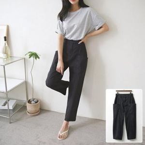 빅사이즈미시옷 포켓 빅사이즈 배기 빅 블랙진 305E233S