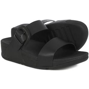 핏플랍 루루 커버드 버클 레더 블랙 여성 슬라이드 (HN1-001)