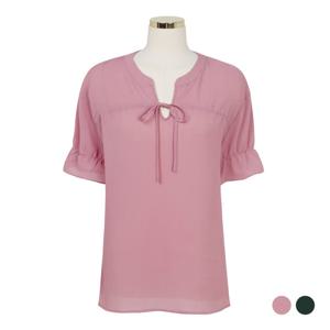 [클라비스]솔리드 헨리변형 블라우스(CVBWA3712M)