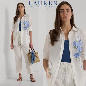 폴로 랄프로렌 17751924 여자 오버사이즈 리넨 플로럴 셔츠