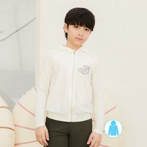 [베이직엘르]베이직엘르 남아동 화이트 후드 집업 래쉬가드 BEB-X705H